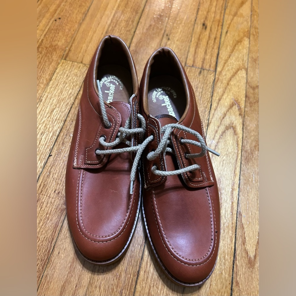 Vintage Brown Mens  Leather Sunbacker 70s Dress Shoes 10.5 Oxfords
